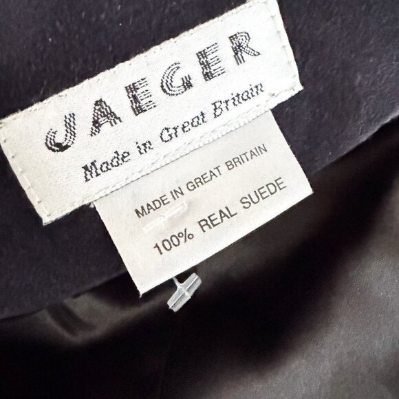 Vintage Jaeger Suede Navy Blue Button Down Midi Dres 6 - Picture 7 of 7